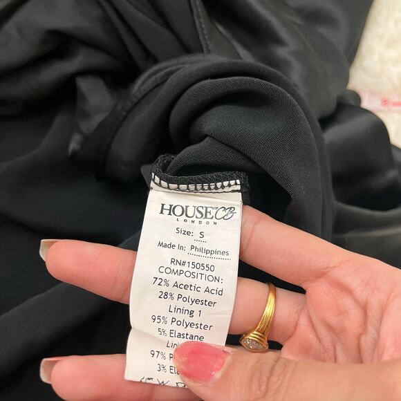 House of CB Reva Black satin balcony corset dress - Size S - Picture 5 of 7